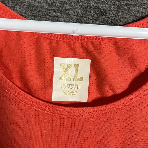 Tracksmith Shirt Mens XL Orange White Tank Top Running Singlet Mesh Athletic - Picture 5 of 11
